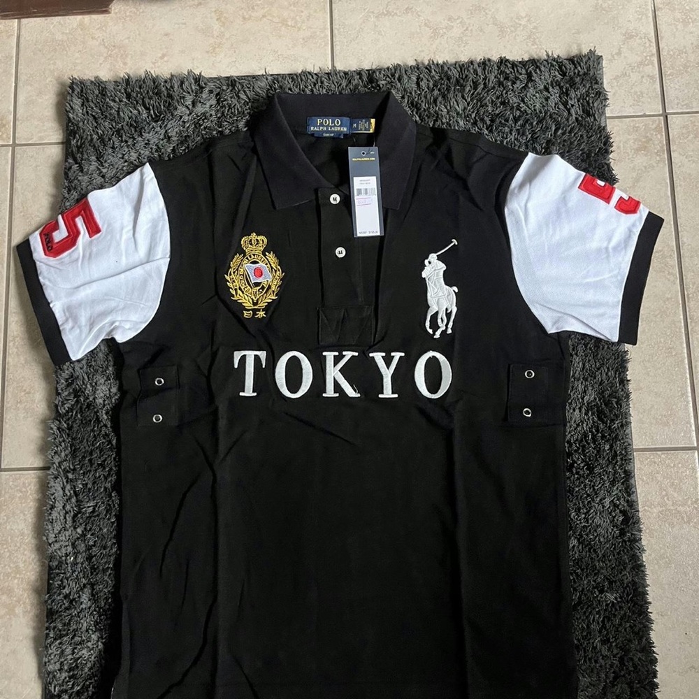 Polo by Ralph Lauren Black and White Tokyo Short Sleeve Shirt